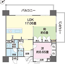 レーヴグランディ銘苅新都心 2LDKの間取図画像