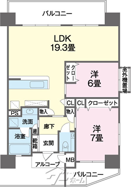 2LDK 間取り
