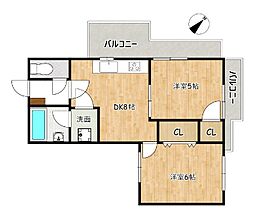 ライオンズマンション浮島通り 2DKの間取図画像