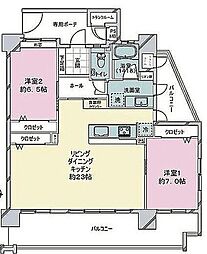 ベアーズコート美浜サンセットＢ棟 2-- 2LDKの間取り