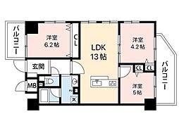 コンフォート北谷桃原パークサイド 4-- 3LDKの間取り