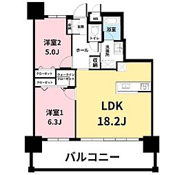 ミルコマンション曙グランドマーク 10-- 2LDKの間取り