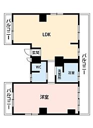 マンション白馬 1LDKの間取図画像