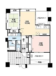 コンフォートシティービュー 2LDKの間取図画像