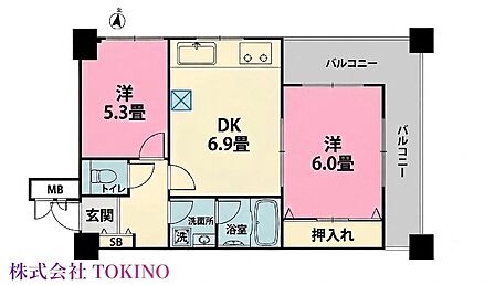 2DK 間取り