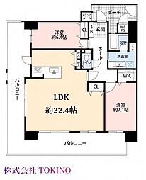 ベアーズコートライカム 2LDKの間取図画像