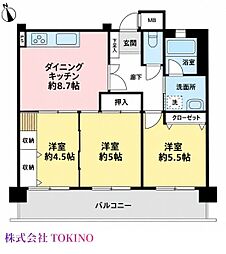 ライオンズガーデン長田 3DKの間取図画像