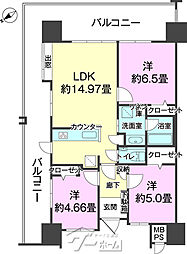ミルコマンション沖縄市与儀グランパーク 3LDKの間取図画像