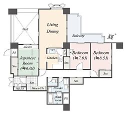 グランシャトレ松尾 3LDKの間取図画像
