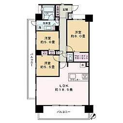 ライオンズ宜野湾ベイサイドアリーナ 3LDKの間取図画像