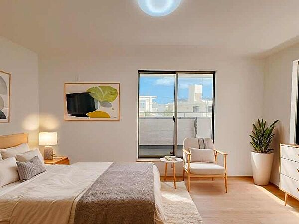 寝室利用がおすすめの落ち着きのある洋室。（ＡＩ加工によるイメージ画像です）