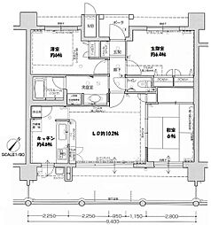 沖縄都市モノレール おもろまち駅 徒歩15分の賃貸マンション 5階3LDKの間取り