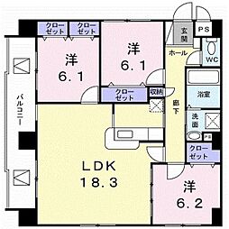 メゾンシリウス 3LDKの間取図画像