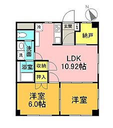 トレジャーハウスタカラ 2LDKの間取図画像