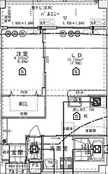 沖橋ビル 1LDKの間取図画像