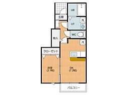 フルハウス2 1DKの間取図画像