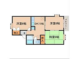 メンバーズタウンI 3DKの間取図画像