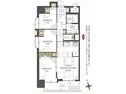 ライオンズマンション紺屋町 3LDKの間取図画像