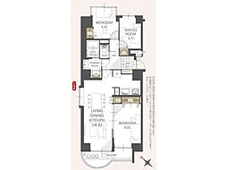 ライオンズマンション本町通 2SLDKの間取図画像