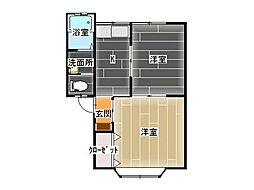 アーバンティ翡翠 2Kの間取図画像