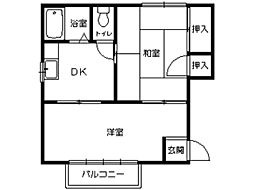 タウニイ泉A 2DKの間取図画像