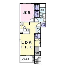 ファシネィション3119 1階1LDKの間取り