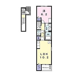 ｃｒｅｓｃｅｎｄｏ 2階1LDKの間取り