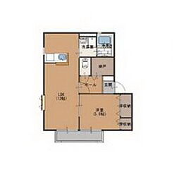 グリーン・ハイツ 1階1LDKの間取り