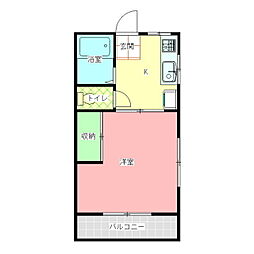 コーポ入野 1Kの間取図画像