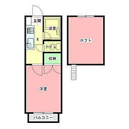 ベルフォーレ 1Kの間取図画像