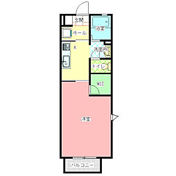 エスペランサ 1Kの間取図画像