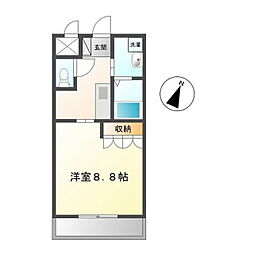 アーバン・ヒルズ 1Kの間取図画像