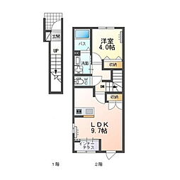 グランドコートIV 1LDKの間取図画像