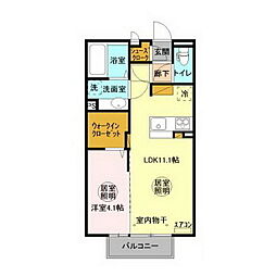 グランマーレMITOF 1LDKの間取図画像