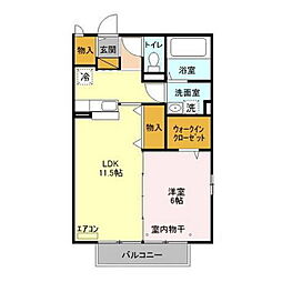 DearStage2 1LDKの間取図画像