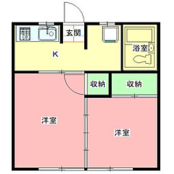 和光コーポ 2Kの間取図画像