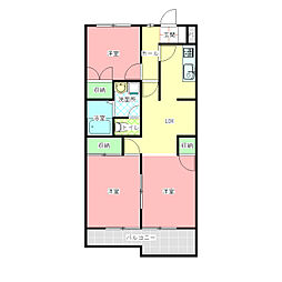 シャトレロキシアンB 3DKの間取図画像