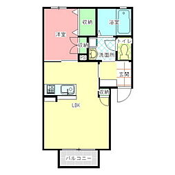 LA-KAILU 1LDKの間取図画像