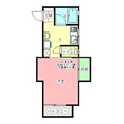 沢建コーポ 1Kの間取図画像