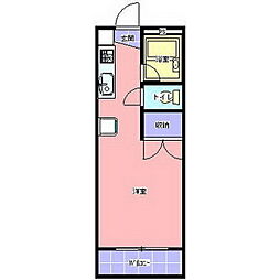 パークハイツサンライズA ワンルームの間取図画像