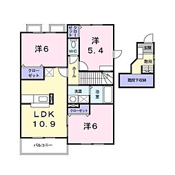 プロムナード2 3LDKの間取図画像