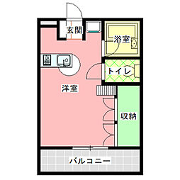 さくらコーポ93 ワンルームの間取図画像