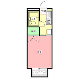 サマックス・シャトレつかさB 1Kの間取図画像