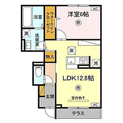 グレース 1LDKの間取図画像