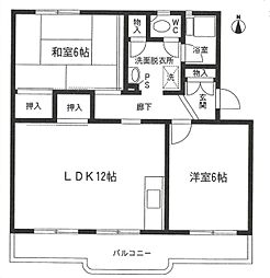 露木ハイツ 2LDKの間取図画像