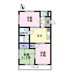 オーシャングリーンハイツ 3DKの間取図画像