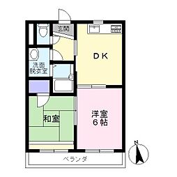 ハイムベガ 2DKの間取図画像