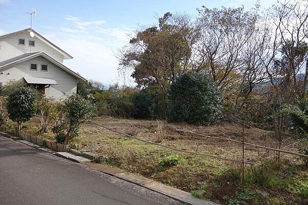 平坦部分と奥は下り傾斜地です