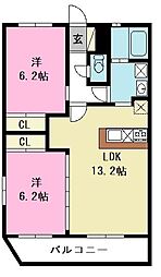 パルテール.1 2LDKの間取図画像