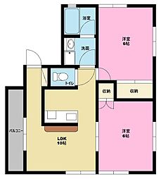 リバープレイン 2LDKの間取図画像